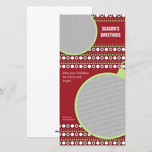 Funky Kerststippen Foto Kerstkaart (Voorkant / Achterkant)