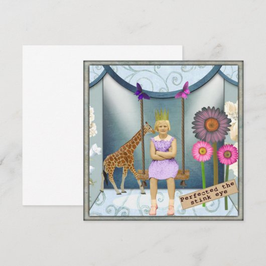 Funky  Kind Veranderde Kunst Collage Flat Kaart (Voorkant / Achterkant)