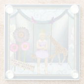 Funky  Kind Veranderde Kunstcollage Glazen Onderzetter (Achterkant)