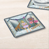 Funky  Kind Veranderde Kunstcollage Kartonnen Onderzetters (Schuin)