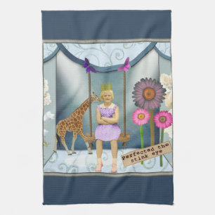 Funky  Kind Veranderde Kunstcollage Theedoek