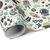 funky Kind's buitenruimte patroon Wrapping Paper Cadeaupapier (Rol Hoek)