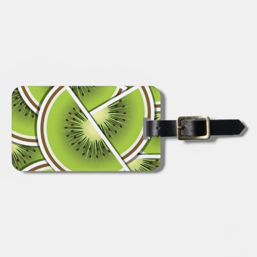 Funky kiwi fruitwig bagagelabel (Voorkant horizontaal)