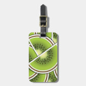 Funky kiwi fruitwig bagagelabel (Voorkant verticaal)