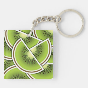 Funky kiwi fruitwig sleutelhanger