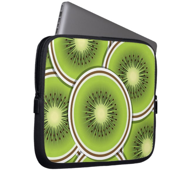 Funky kiwi-vruchtenmoes laptop sleeve (Voorkant Rechts)