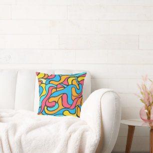 Funky kleuren Abstract Kussen