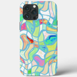 Funky Kleurrijk Vervormde Gedraaide Vierkanten Kun iPhone 13 Pro Max Hoesje