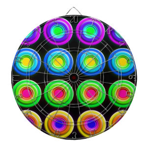 Funky Kleurrijke 3D Cirkels Dartbord