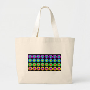 Funky Kleurrijke 3D Cirkels Grote Tote Bag