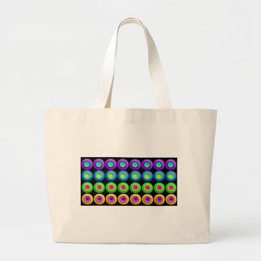Funky Kleurrijke 3D Cirkels Grote Tote Bag (Voorkant)