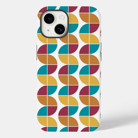 Funky Kleurrijke 70s  Geometrisch Patroon Case-Mate iPhone Case (Achterkant)