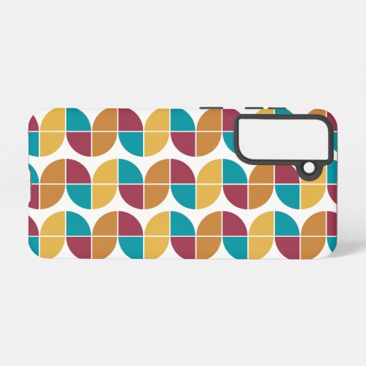 Funky Kleurrijke 70s  Geometrisch Patroon Samsung Galaxy Hoesje (Achterkant horizontaal)