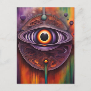 Funky kleurrijke Abstract Eye Briefkaart