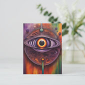 Funky kleurrijke Abstract Eye Briefkaart (Staand voorkant)