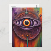 Funky kleurrijke Abstract Eye Briefkaart (Voorkant / Achterkant)