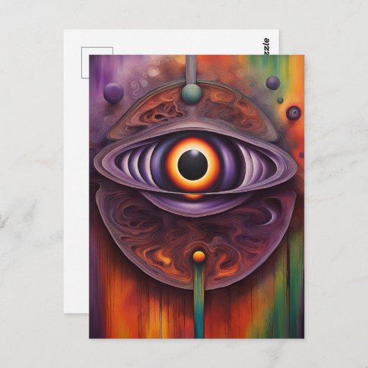 Funky kleurrijke Abstract Eye Briefkaart (Voorkant / Achterkant)