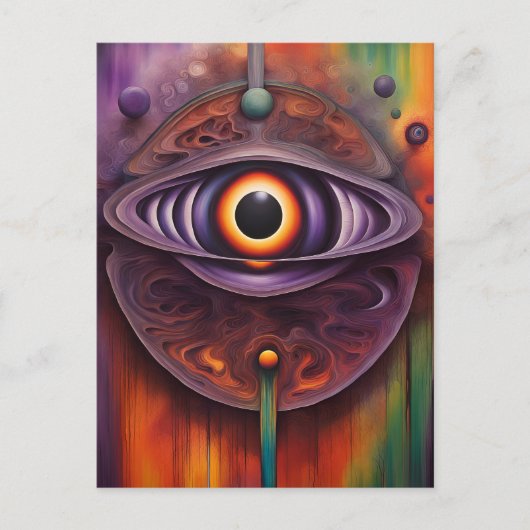 Funky kleurrijke Abstract Eye Briefkaart (Voorkant)