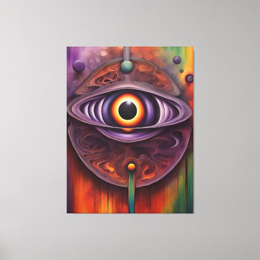 Funky kleurrijke Abstract Eye Canvas Afdruk (Voorkant)