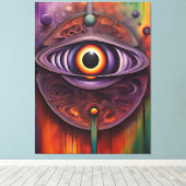 Funky kleurrijke Abstract Eye Canvas Afdruk (Insitu (Houten vloer))