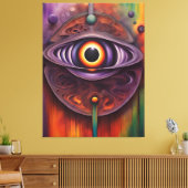 Funky kleurrijke Abstract Eye Canvas Afdruk (Insitu (Woonkamer))