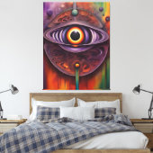 Funky kleurrijke Abstract Eye Canvas Afdruk (Insitu (Slaapkamer))