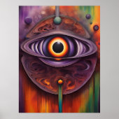Funky kleurrijke Abstract Eye Poster (Voorkant)