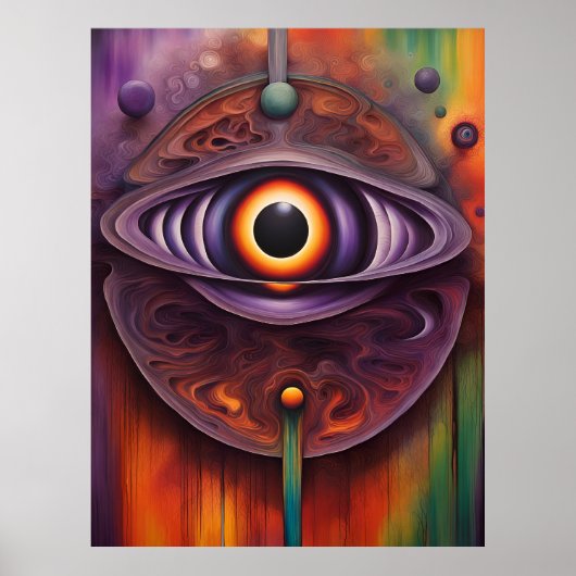 Funky kleurrijke Abstract Eye Poster (Voorkant)