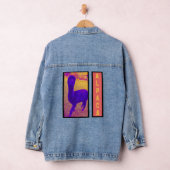 FUNKY KLEURRIJKE ABSTRACTE ALPACA AFBEELDING PAARS DENIM JACKET (Hangar)