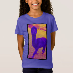 FUNKY KLEURRIJKE ABSTRACTE ALPACA AFBEELDING PAARS T-SHIRT
