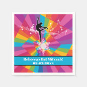 Funky kleurrijke dans, danser, dansende vleermuis servet (Voorkant)