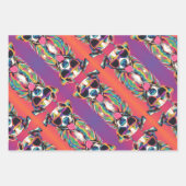 Funky kleurrijke hond met zonnebril neon inpakpapier vel (Voorkant 2)