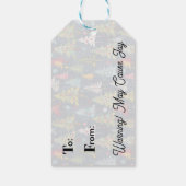 Funky kleurrijke kerstbomen cadeaulabel (Achterkant)