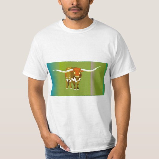 Funky kleurrijke koe design kunst t-shirt (Voorkant)