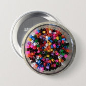 FUNKY KLEURRIJKE KRALENBADGE RONDE BUTTON 7,6 CM (Voorkant /achterkant)