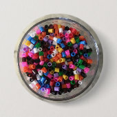 FUNKY KLEURRIJKE KRALENBADGE RONDE BUTTON 7,6 CM (Voorkant)