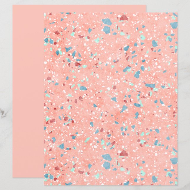 Funky Kleurrijke Mozaïek Art Scrapbook Papier (Voorkant / Achterkant)