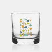 Funky kleurrijke opknoping klokkenspel midden van  whisky glas (Voorkant)