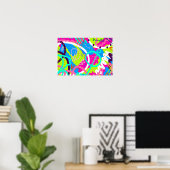 Funky Kleurrijke Pop Art  Poster (Thuiskantoor)