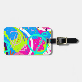 Funky kleurrijke Pop kunst Bagagelabel