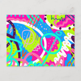 Funky kleurrijke Pop kunst Briefkaart