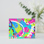 Funky kleurrijke Pop kunst Briefkaart (Staand voorkant)