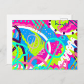 Funky kleurrijke Pop kunst Briefkaart (Voorkant / Achterkant)