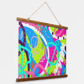 Funky kleurrijke Pop kunst Hangend Wandkleed (Gebogen)