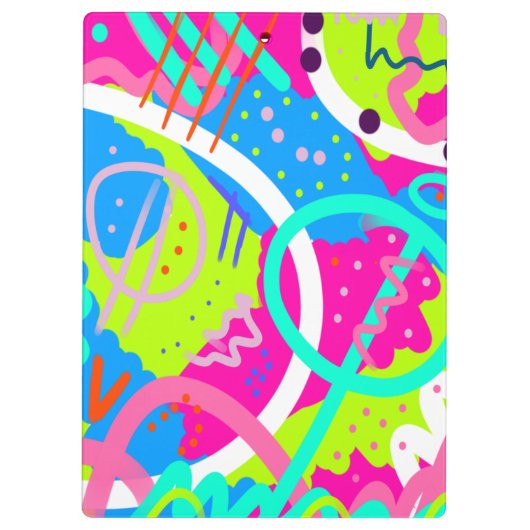 Funky kleurrijke Pop kunst Klembord (Achterkant)