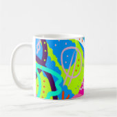Funky kleurrijke Pop kunst Koffiemok (Links)