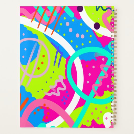 Funky kleurrijke Pop kunst Planner (Achterkant)
