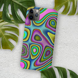 Funky Kleurrijke Retro Chic 3D Vloeibare Kunst Pat Case-Mate iPhone Case