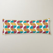 Funky Kleurrijke Retro  Geometrisch Patroon Lichaamskussen (Achterkant)
