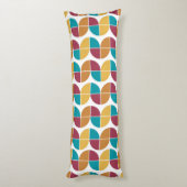 Funky Kleurrijke Retro  Geometrisch Patroon Lichaamskussen (Achterkant (Verticaal))